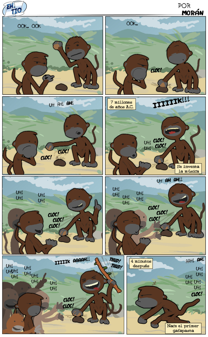 Luego apareció un gorila de la SGAE, y le cobró tres plátanos por poder usar las rocas