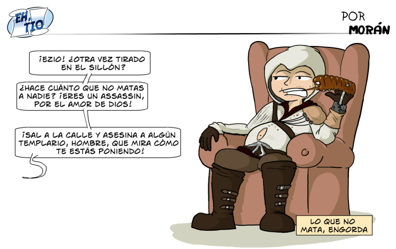 ¡Recordad! Comed cinco frutas y asesinad tres templarios al día, para una vida sana.