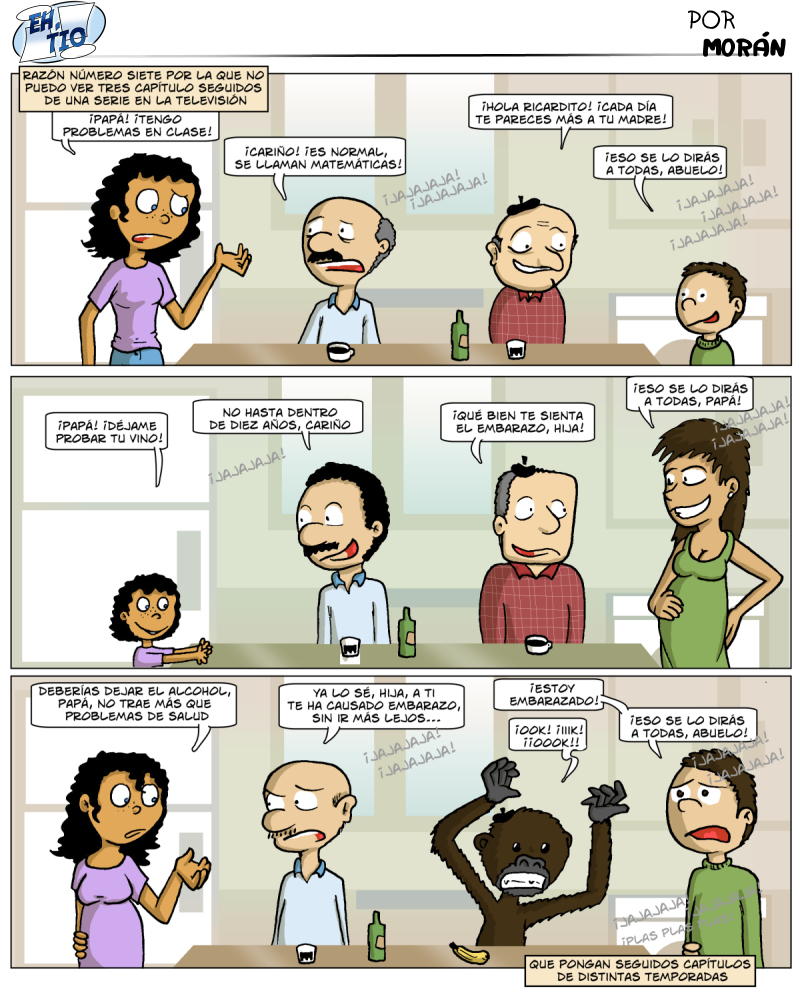 ¡Abuelo! Desde que aquel hechicero te transmutó en mono coincidiendo con la huelga de guionistas no has vuelto a ser el mismo!