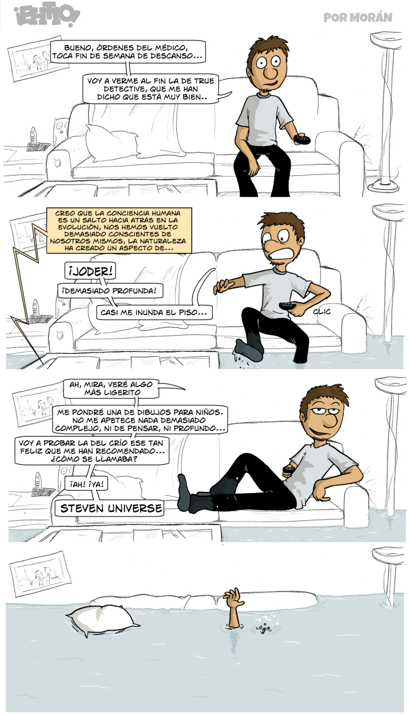 El nivel del agua representa que la serie es muy profunda. No son (todo) lágrimas